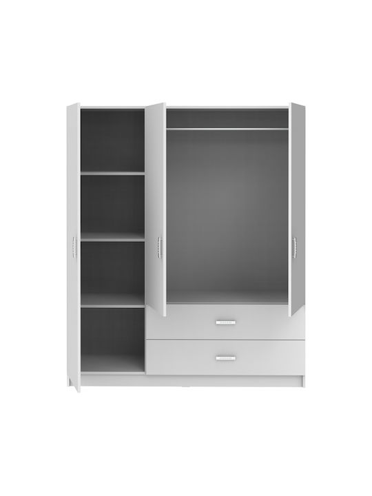 Ușă triplă Dulap de Haine Royal Alb 150x58x177cm