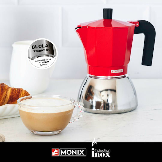 Monix Cafetieră Pentru Plită Espresso Roșie
