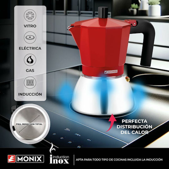 Monix Cafetieră Pentru Plită Espresso Roșie