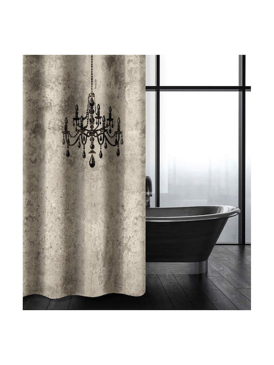 Saint Clair Abstract Fabric Shower Curtain 240x185cm Natural
