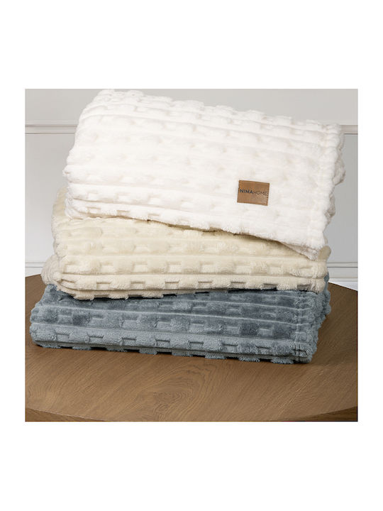 Nima Savara Κουβέρτα Fleece Καναπέ 130x170εκ. Light Beige