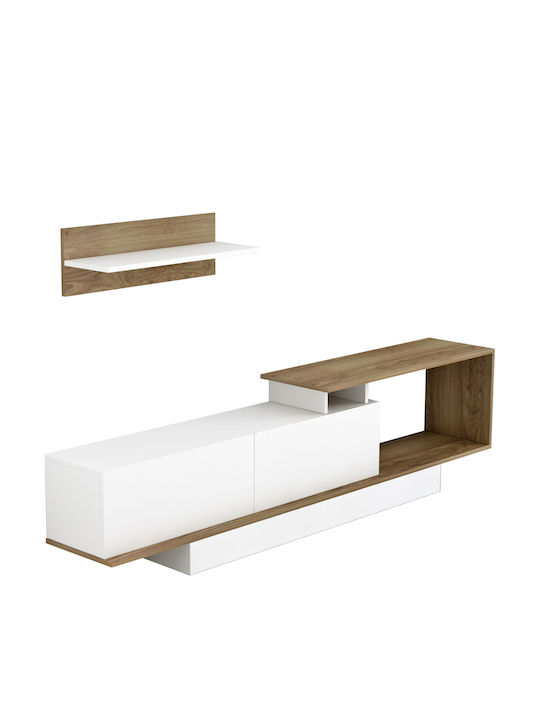 Животно помещение ТВ единица Garcelle Естествено-бял Д180xШ29cm