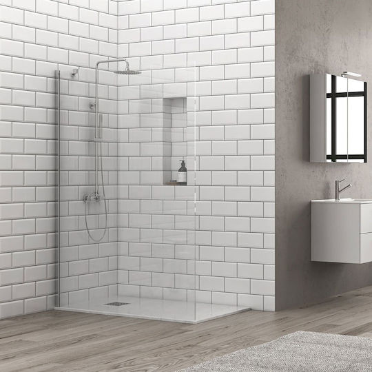 Karag S 28f Alto Fixed Side for Shower 75x200cm Clear Glass Cromo 5206836676807