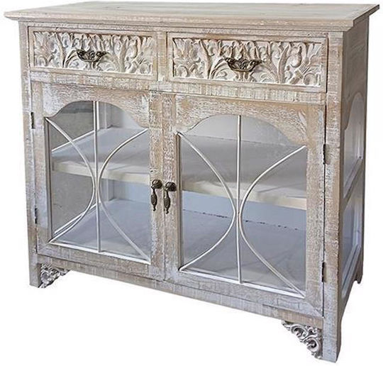 Sideboard Wooden with Drawers White 79.5x31.5x78cm