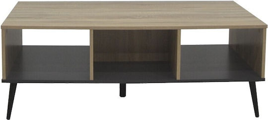 Rectangular Central Coffee Table Made of Solid Wood Sonoma-Anthracite Colour W121xL60xH44.5cm