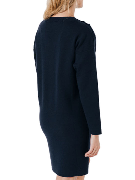 C'est Beau La Vie Rochie Tricotată All Day Albastră