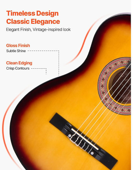 Vevor Kids Classical Guitar 4/4 Sunburst