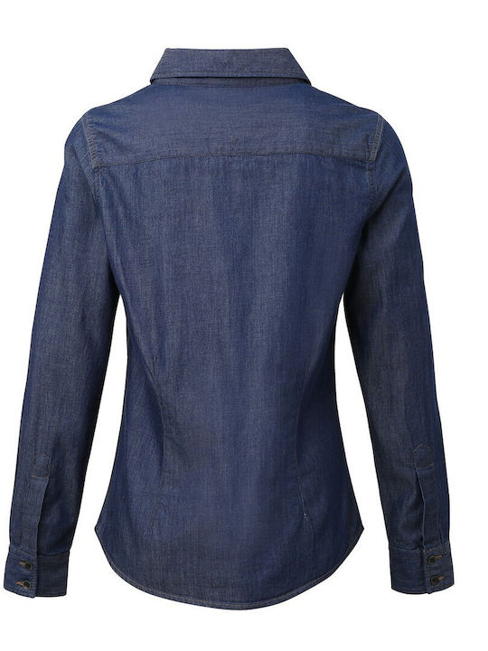 Дълъг ръкав Женска Дънково Риза Indigo Denim