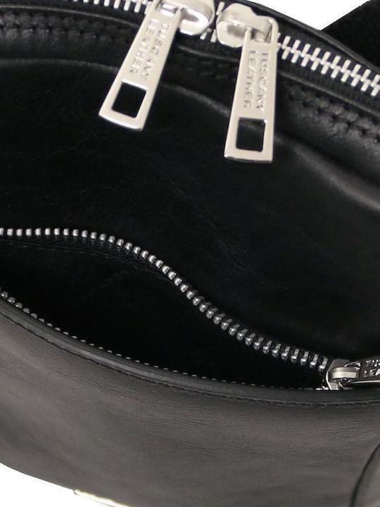 Leder Herrentasche Schulter / Crossbody Schwarz