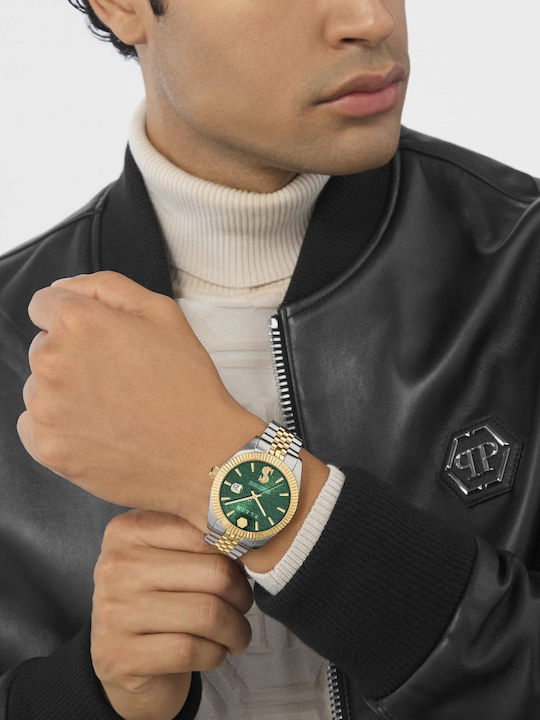 Philipp Plein Superlative Men's Battery Watch With Gold Metal Bracelet