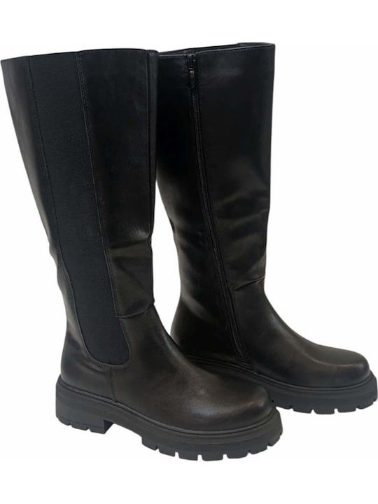 Damenstiefel mit Gummizug Schwarz