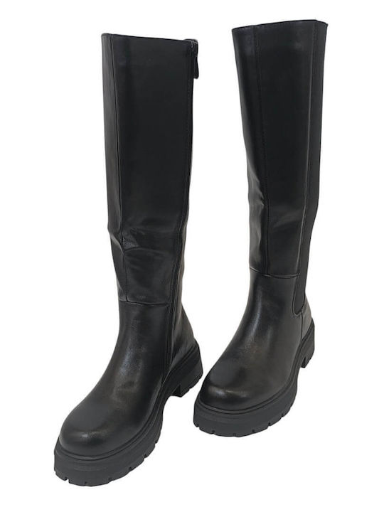 Damenstiefel mit Gummizug Schwarz