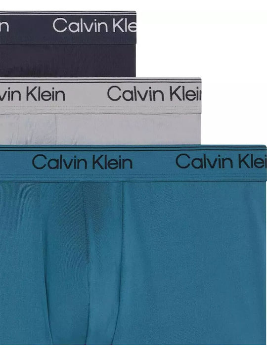 Calvin Klein Μποξεράκια 3Pack Sleet, Teal Marine, Shoreline, Black