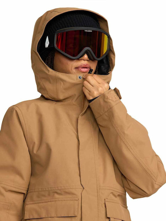 Volcom Insulated H0452604-BRZ Γυναικείο Μπουφάν για Σκι & Snowboard Καφέ