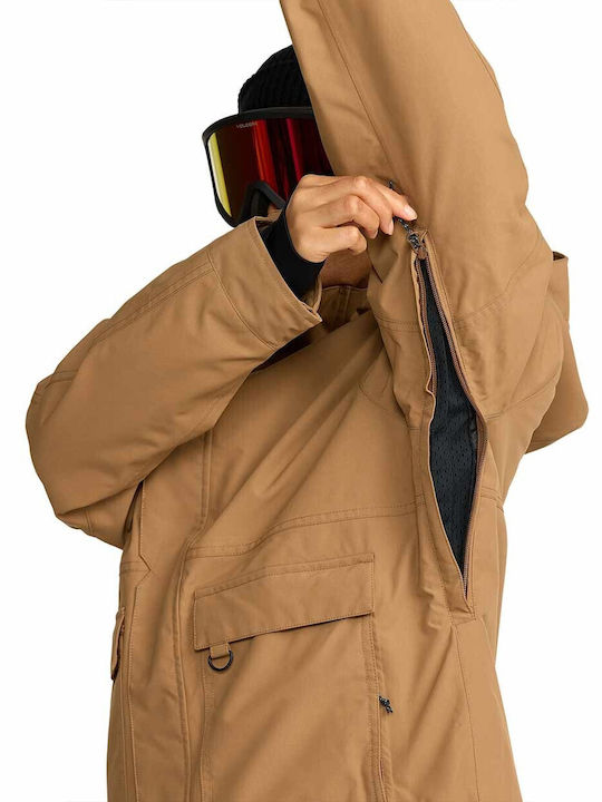 Volcom Insulated H0452604-BRZ Γυναικείο Μπουφάν για Σκι & Snowboard Καφέ