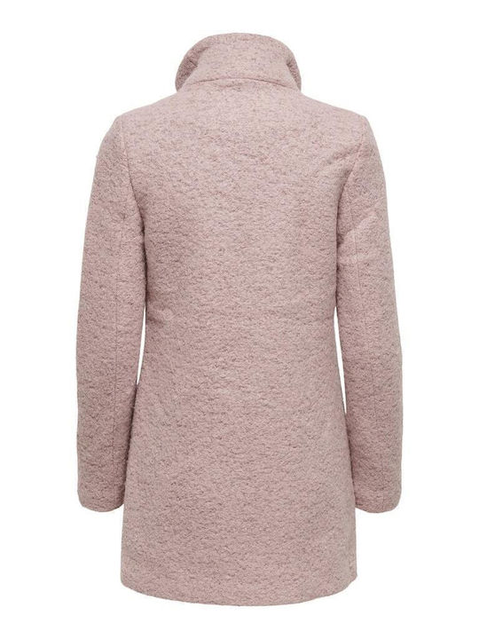 Damen Rosa Kurzmantel mit Knöpfen