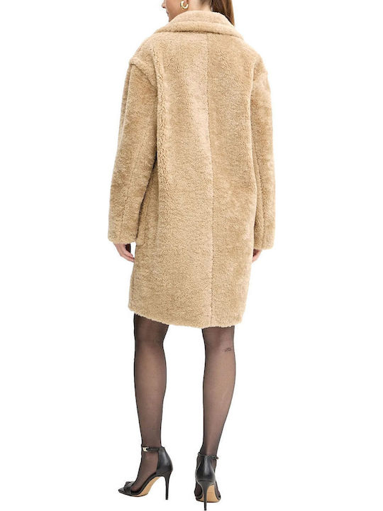 Women's Beige Coat Teddy