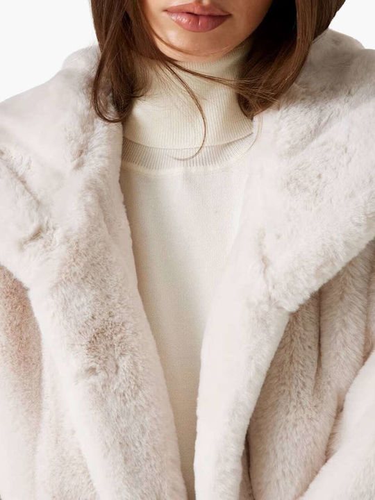 Women's Sleeveless Short Fur White