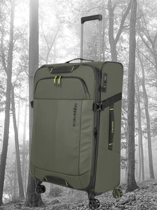 Travelite Μεγάλη Βαλίτσα Ταξιδίου Χακί με 4 Ρόδες Ύψους 78εκ.