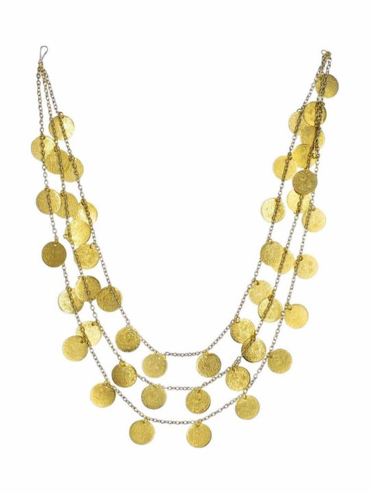 Adults Traditional Costume Amalia with Shirt with 3 Rows Necklace with 45 Coins