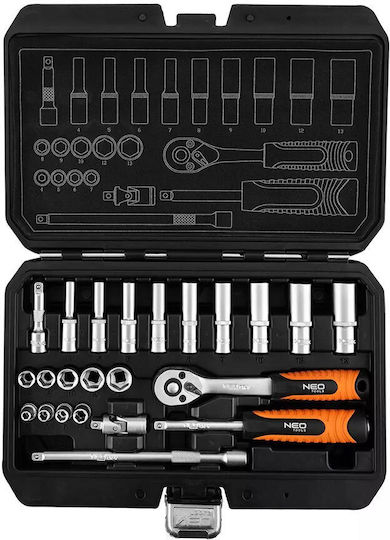 Neo Tools Set Ratchet 1\4" 23pcs