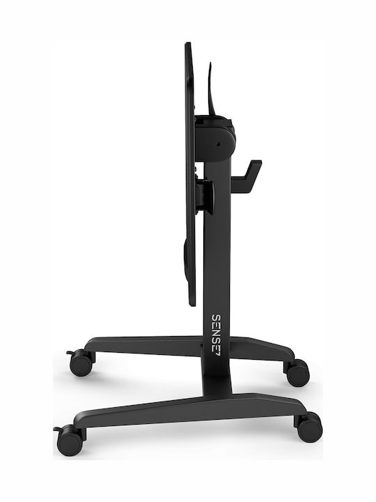 Desk Wooden Black with Metal Legs & Adjustable Height 70x52cm