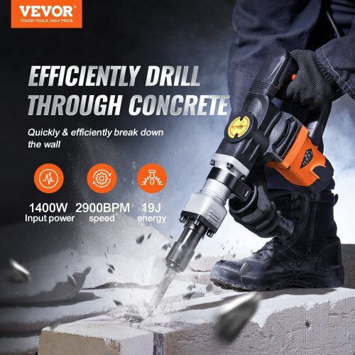 Vevor Demolition Hammer Electric 1600W with Chuck HEX X581X1X21400WI2E7V2