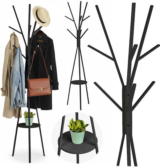 Massido Freistehender Kleiderständer Metallisch Schwarz 181cm
