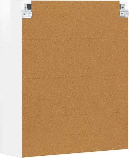 Wand Wohnzimmer Vitrine aus Spanplatte Weiß 59x20x71.5cm