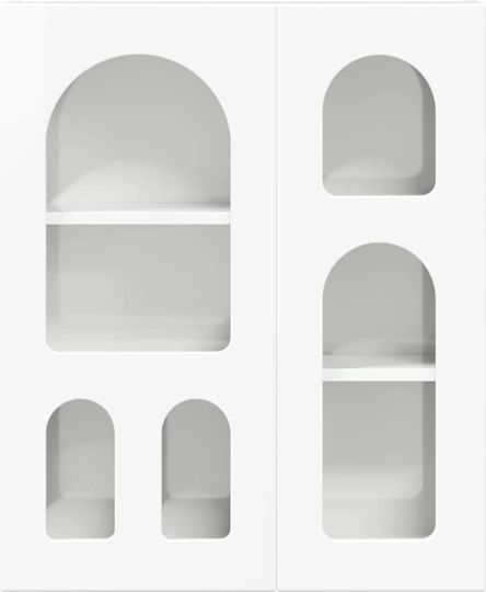 Wand Wohnzimmer Vitrine aus Spanplatte Weiß 59x20x71.5cm