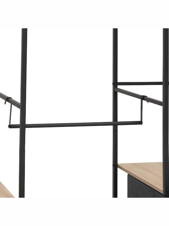 5Five Κρεμάστρα Δαπέδου από Μέταλλο Μαύρη 116x40x176cm