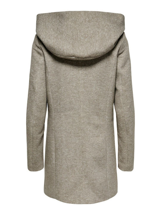 Women's Walnut Melange Coat with Hood
