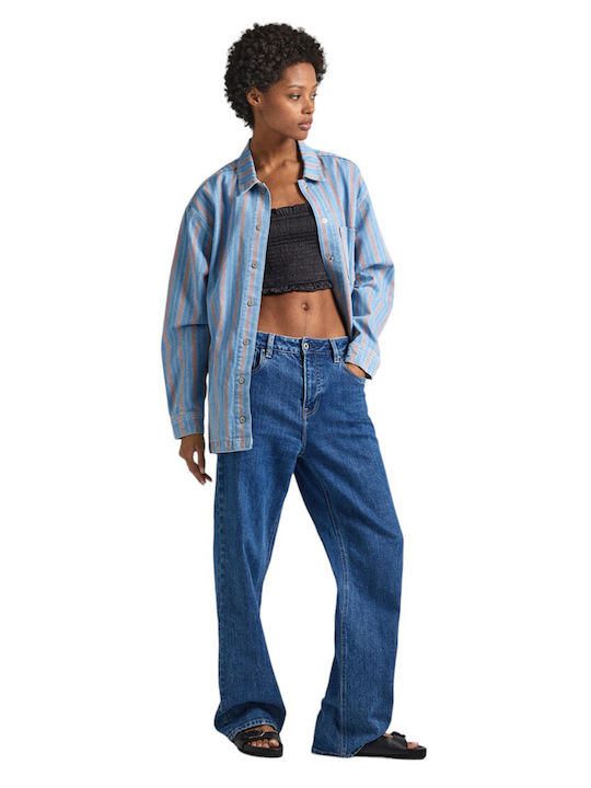 Damen Blau Overshirt