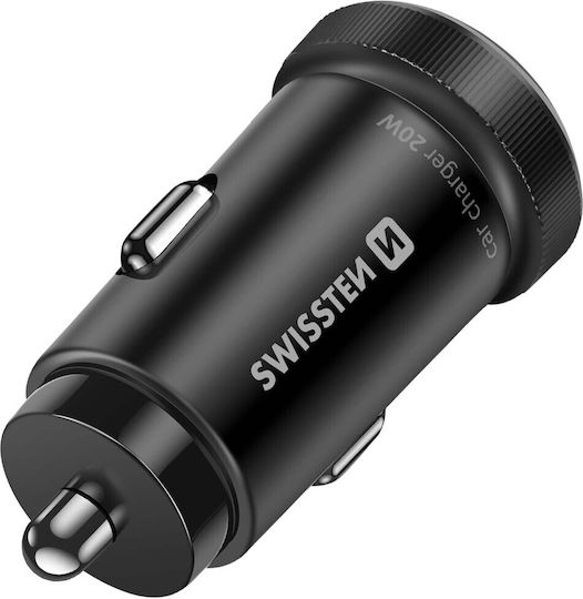 Încărcător Auto Swissten Încărcare Rapidă 20W 2x USB-C Power Delivery Negru