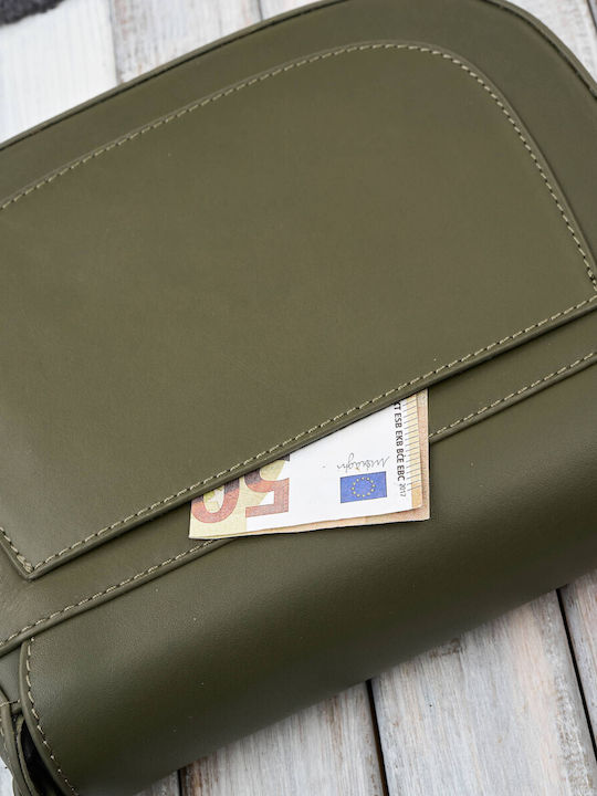 Leder Damentasche Schultertasche Grün