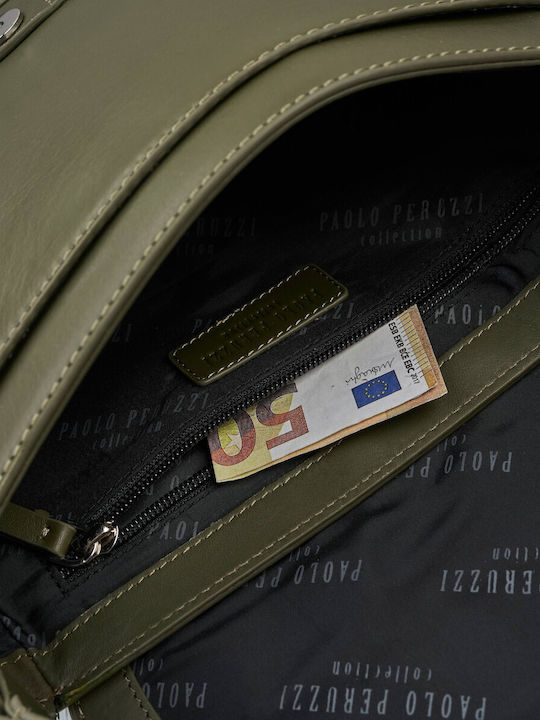 Leder Damentasche Schultertasche Grün