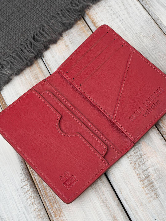 Leather Men's Wallet with RFID Red