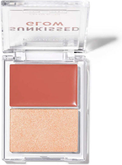 Sunkissed Glow Duo Crema Blush Iluminator Strălucitor Paletă Nuanță Mauve Horizon Profusion Cosmetics