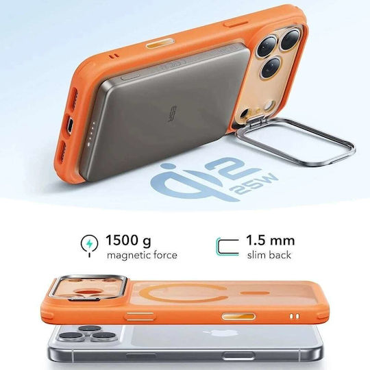 ESR Classic Hybrid Halolock Kickstand Umschlag Rückseite Silikon Orange (iPhone 17 Pro)