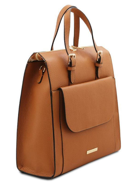 Leather Women's Bag Backpack Tabac Brown