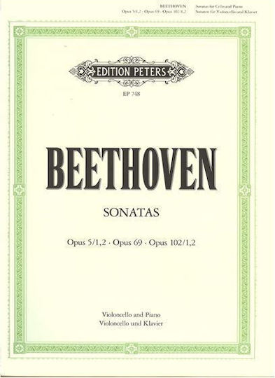 Edition Peters Beethoven Παρτιτούρα για Τσέλο