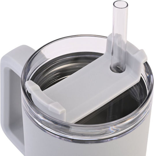 Homely Thermos Straw Tumbler 900ml Pebble Gray