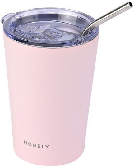 Homely Θερμός Mug 400ml Rose Quartz