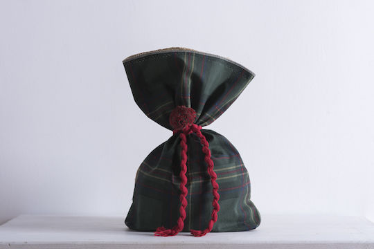 Beauty Home Fabric Christmas Sack for Gift Green 22x33cm.