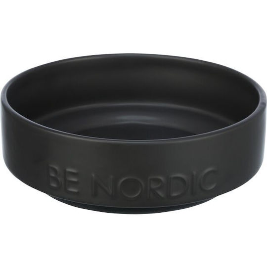 Trixie Be Nordic Ceramică Bol Mâncare pentru Câine & Pisică pe Bază 500ml 16cm în Culoare Negru