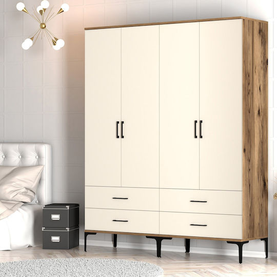 Τετράφυλλη Ντουλάπα 160x47x201cm Τετράφυλλη Ντουλάπα 160x47x201cm