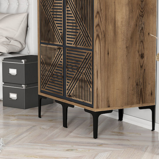 SteweHome Kleiderschrank Doppeltür Pp Lidya Anthrazit 80x47x210cm