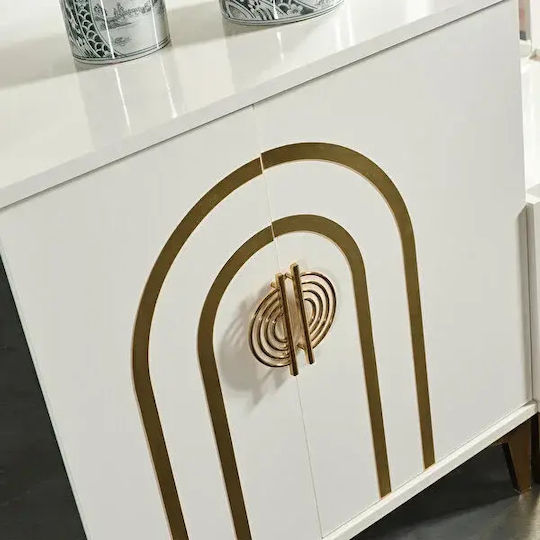 Elegant White Makeup Dressing Table with Mirror 80×80×41cm