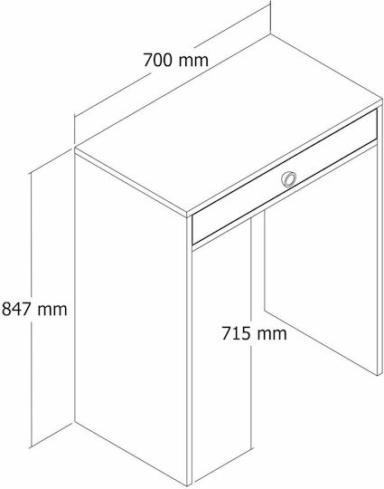 Мини Тоалетка За Спалня Бяла Бяла 70x84x71см