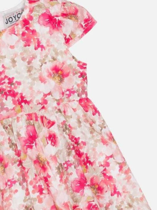 Children's Dress Short Sleeve Floral Fuchsia